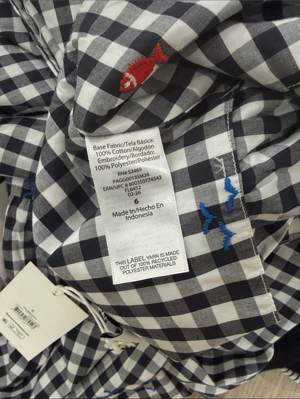 NWT Navy and White Gingham Midi Skirt with Nautical Embroidery Free Assembly - Picture 7 of 10